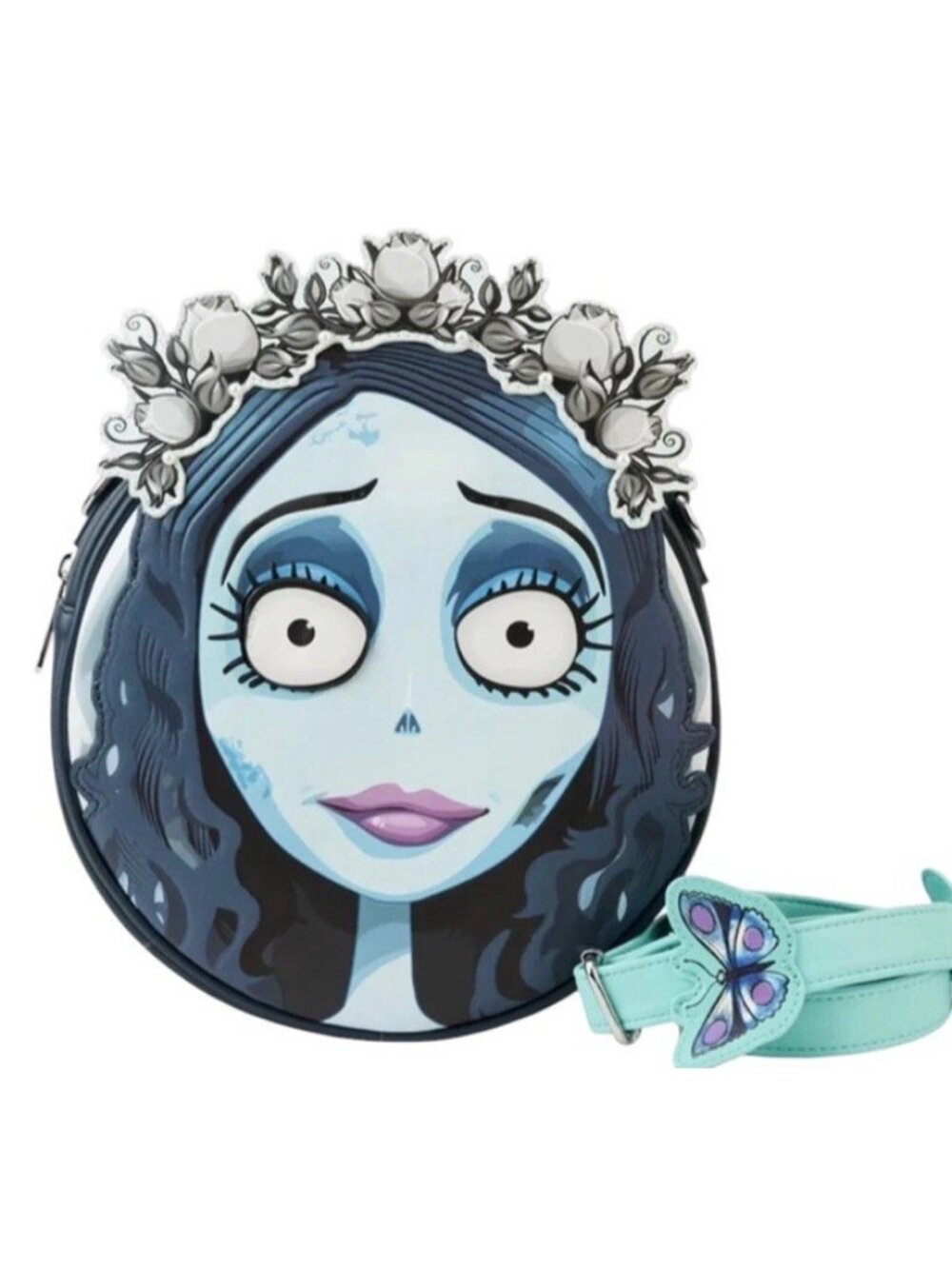 Loungefly Corpse Bride Emily  Worm Maggot in Eye Crossbody Glows in Dark NWT